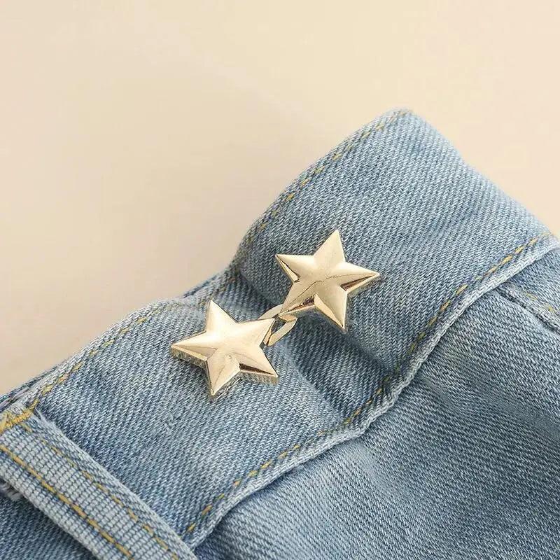 1Pcs Adjustable Clips for Pants Fastener Pants Pin Retractable Button Loose Button for Waist for Jeans Perfect Fit Reduce Waist - NTKSTORE