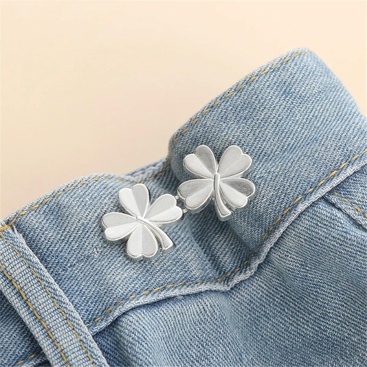 1Pcs Adjustable Clips for Pants Fastener Pants Pin Retractable Button Loose Button for Waist for Jeans Perfect Fit Reduce Waist - NTKSTORE