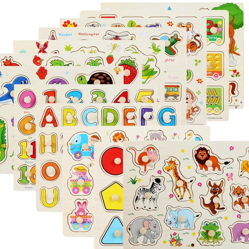 Montessori Baby Puzzle Educational Toys For Children Baby Game Puzzle Board Jigsaw Child Puzzle Wooden Puzzles For Kids 2 3 Year