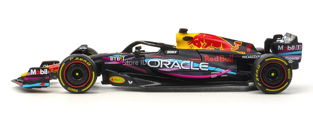 Bburago 1:43 F1 Red Bull Racing TAG RB19 2023 Las Vegas Livery #1 Verstappen #11 Perez Alloy Car Die Cast Model Toy Collectible