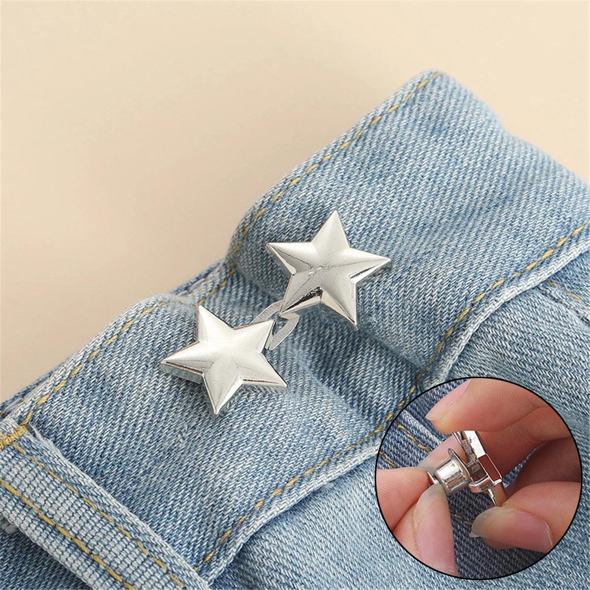 1Pcs Adjustable Clips for Pants Fastener Pants Pin Retractable Button Loose Button for Waist for Jeans Perfect Fit Reduce Waist - NTKSTORE