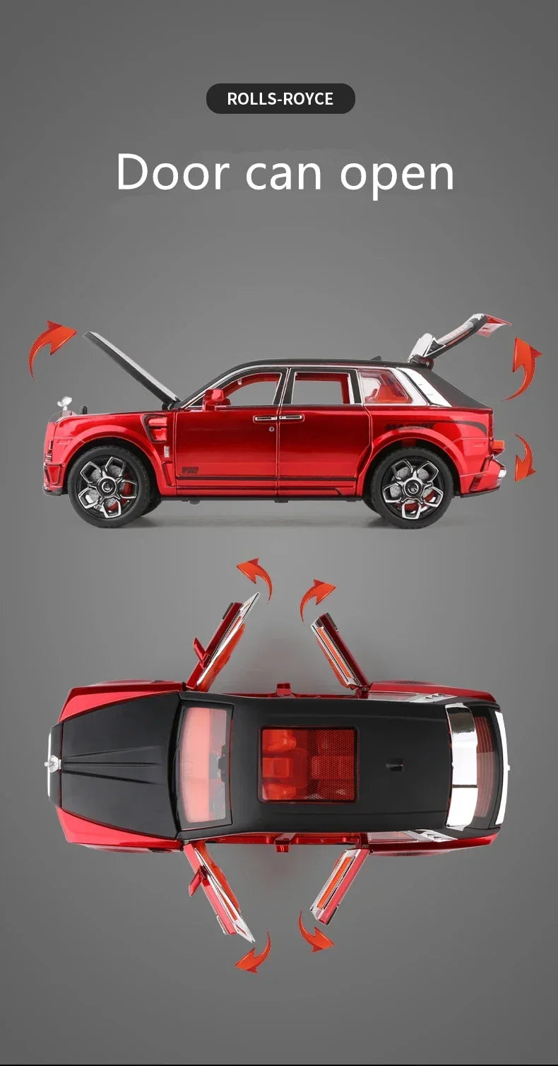 1:24 Rolls Royce Cullinan Masory SUV Alloy Luxy Car Model Diecasts Metal Toy Car Model Simulation Sound and Light Childrens Gift