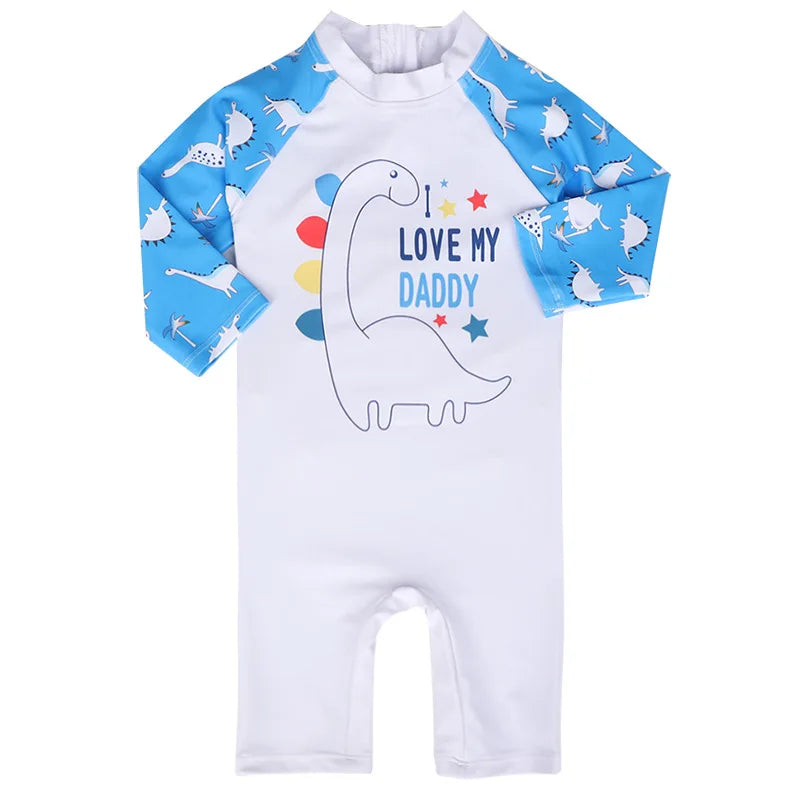 Baby Girls Swimsuit Long Sleeves One Piece Swimwear for Kids Toddler Cartoon UPF50+ Rash Guards Infant Bathing Suit Korea Sets