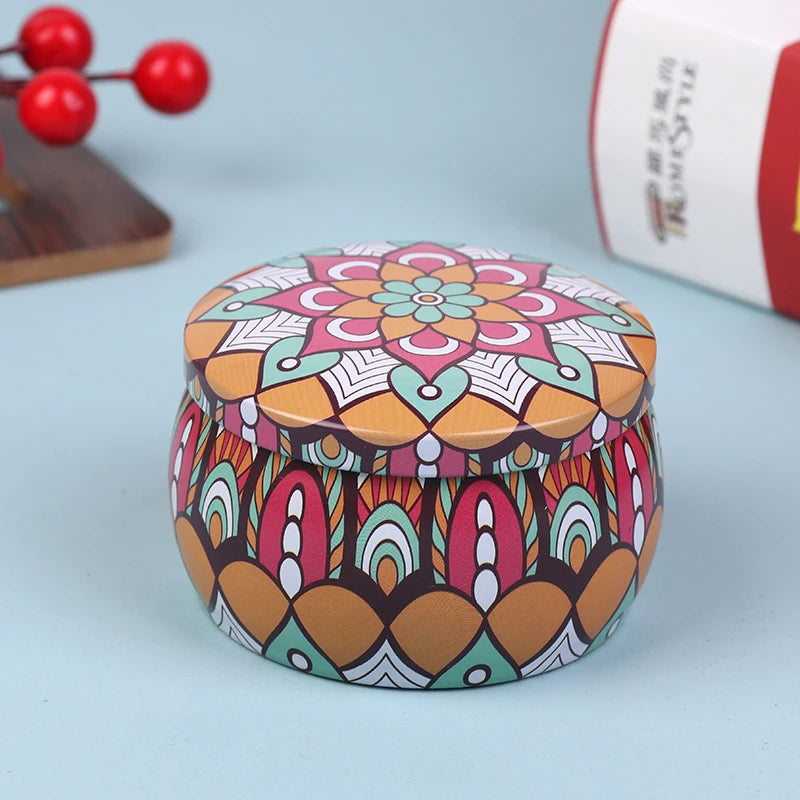 Vintage Candle Tin Can Candy Cookie Storage Box Dry Spice Storage Jar Suitable DIY Candle Cosmetic Ointment Making Christmas