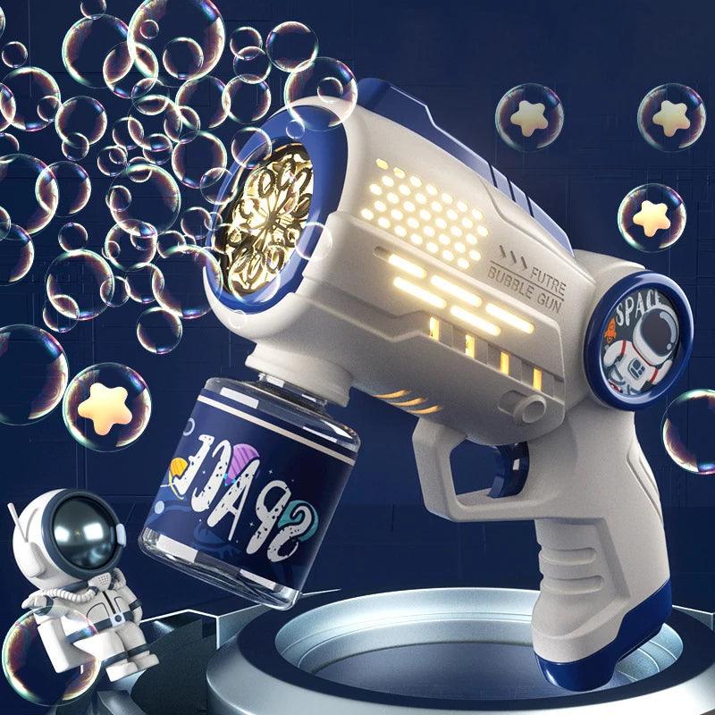 Astronaut Electric Automatic Light Bubble Machine Bubbles Gun Summer Beach Bath Outdoor Game Fantasy Toys for Children Kids Gift - NTKSTORE