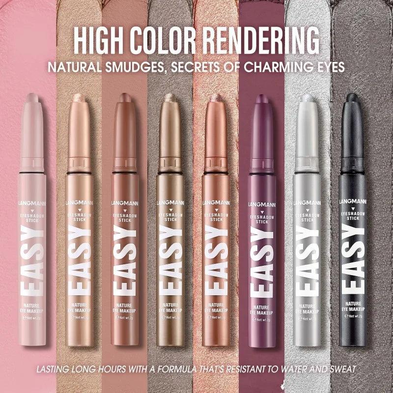 Waterproof Pearlescent Eyeshadow Pencil Stick Shimmer Highlighter Pencil Pearl Pigment Long Lasting Cream Eyes Make Up Cosmetic - NTKSTORE