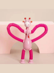 Suction cup giraffe telescopic and ever-changing luminous toy children's cartoon creative educational toy stretch telescopic