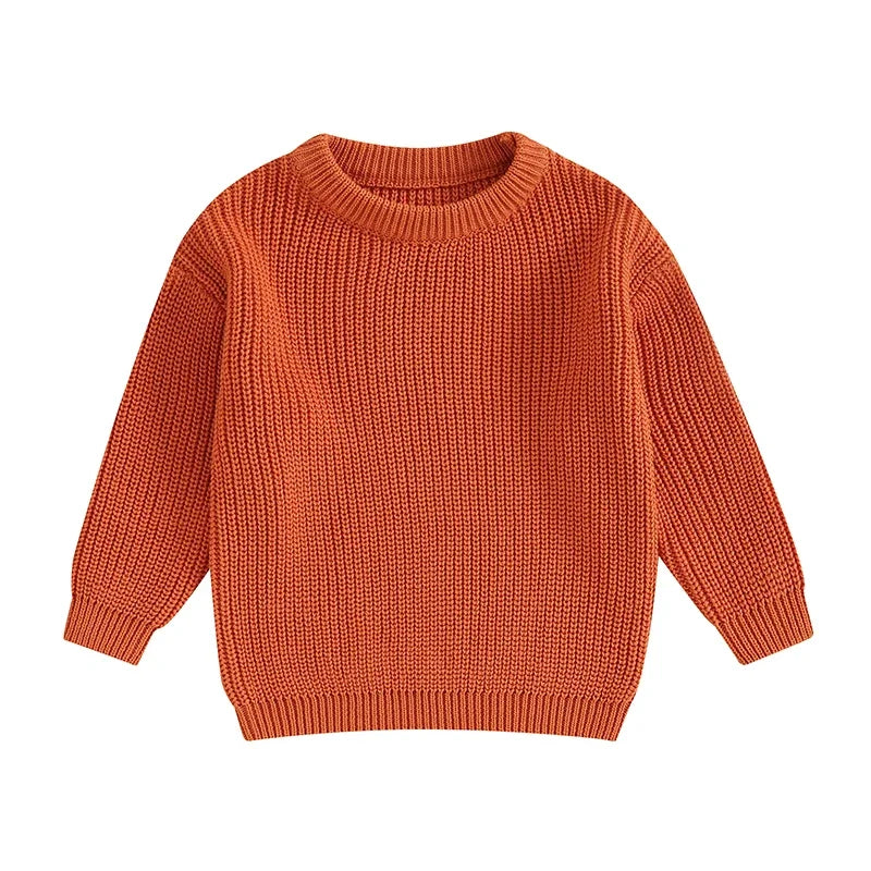 Baby Boys Girls Warm Sweaters Knitted Loose O-neck Pullover Knitwear Sweaters Tops 0-5Y - NTKSTORE