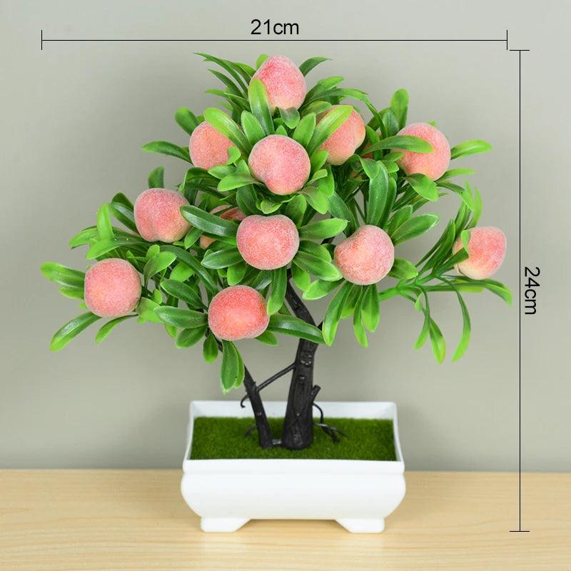 Artificial Plants Bonsai Small Tree Pot Fake Plant Flowers Potted Ornaments For Home Room Table Decoration Hotel Garden Decor - NTKSTORE