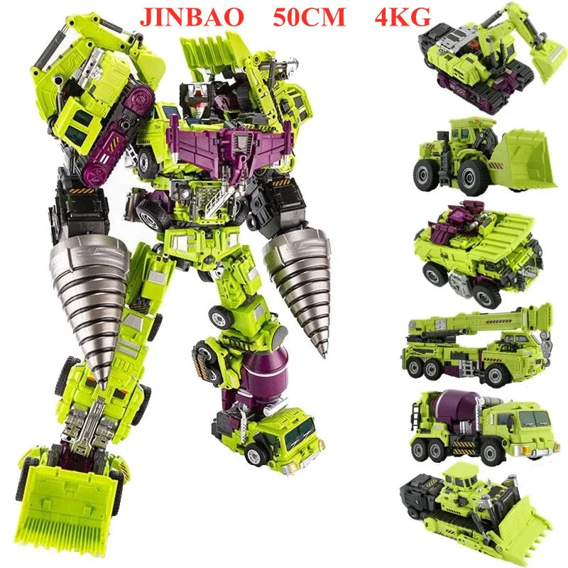 Jinbao 5 In 1 45 cm Big Transformation Predaking Toys Anime Devastator KO G1 Robot Action Figure Model Boy Children Kid Gift - NTKSTORE