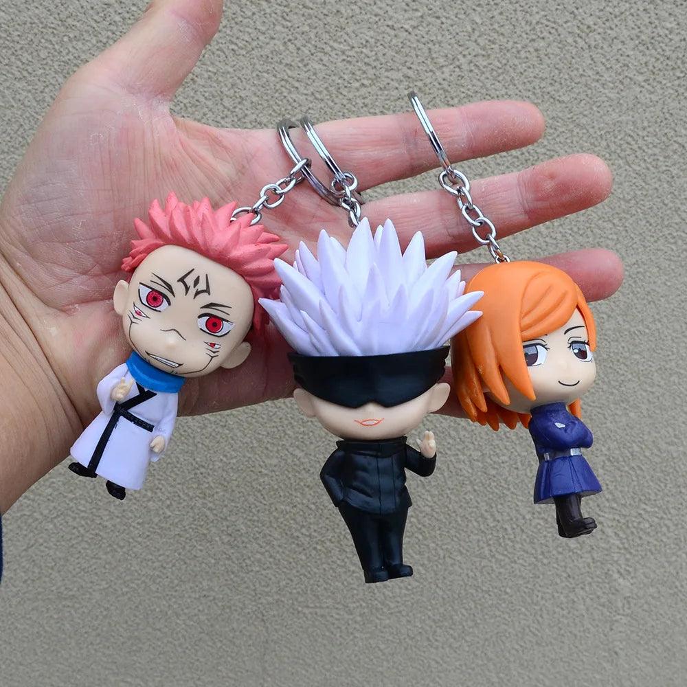 Jujutsu Kaisen Anime Figure Keychain Satoru Gojo Kugisaki Nobara Doll Bag Pendant Yuji PVC Collectible Car Keyring Decoration - NTKSTORE