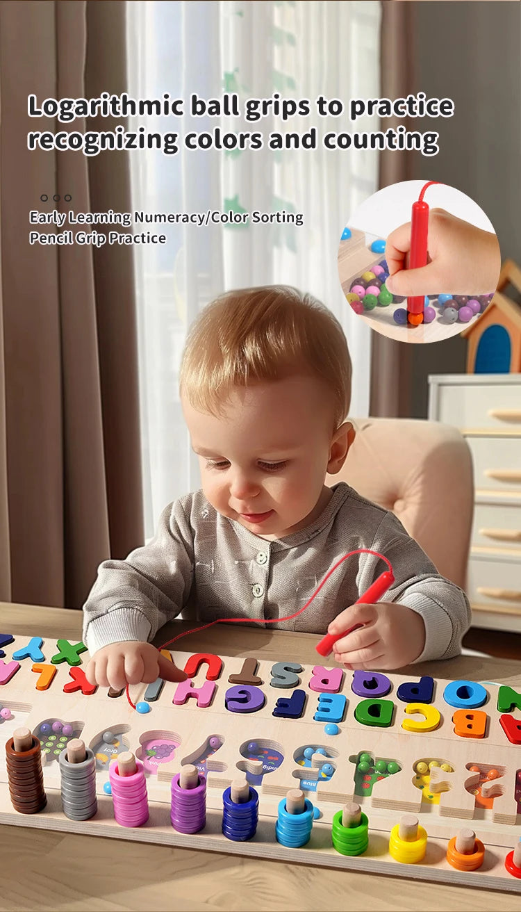 Montessori Wooden Toys Preschool Children Delight Puzzles Games Toys Early Educational Colors Numbers Shape Matching Toys Gifts