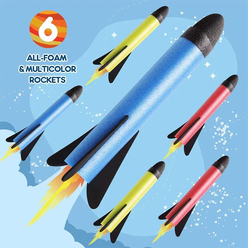 Kid Air Rocket Foot Pump Launcher Outdoor Air Pressed Stomp Soaring Rocket Toys Child Play Set Jump Sport Games Toy For Children - NTKSTORE