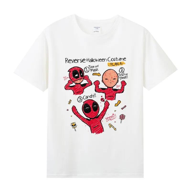 Cotton Crew Neck Short-sleeved Women T-shirt Half-sleeved Male Summer Marvel Hero Deadpool Deadpool Maternity Clothes - NTKSTORE