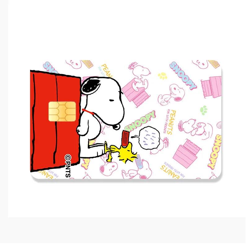 Snoopy Credit Card Debit Card Stickers DIY Anime Cartoon Waterproof Melody Poker Stickers Film Tape Skins Small Stacks - NTKSTORE