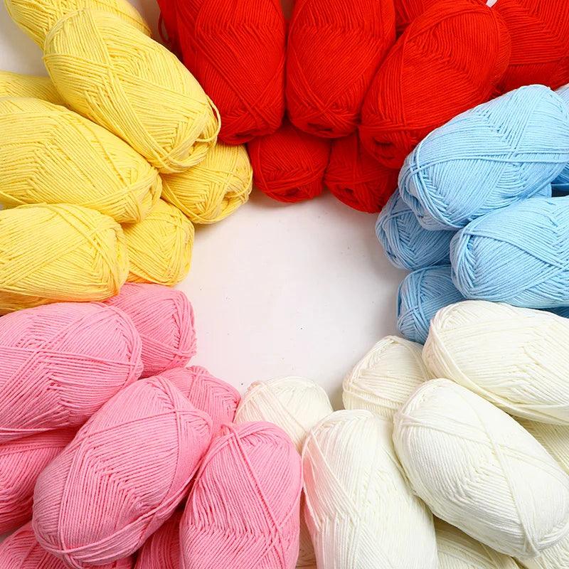 40-50g/Set 4ply Milk Cotton Knitting Yarn Needlework Dyed Lanas For Crochet Craft Sweater Hat Dolls At Low Price - NTKSTORE