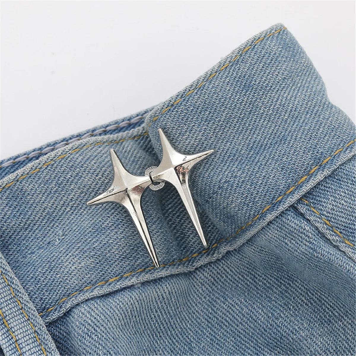 1Pcs Adjustable Clips for Pants Fastener Pants Pin Retractable Button Loose Button for Waist for Jeans Perfect Fit Reduce Waist - NTKSTORE