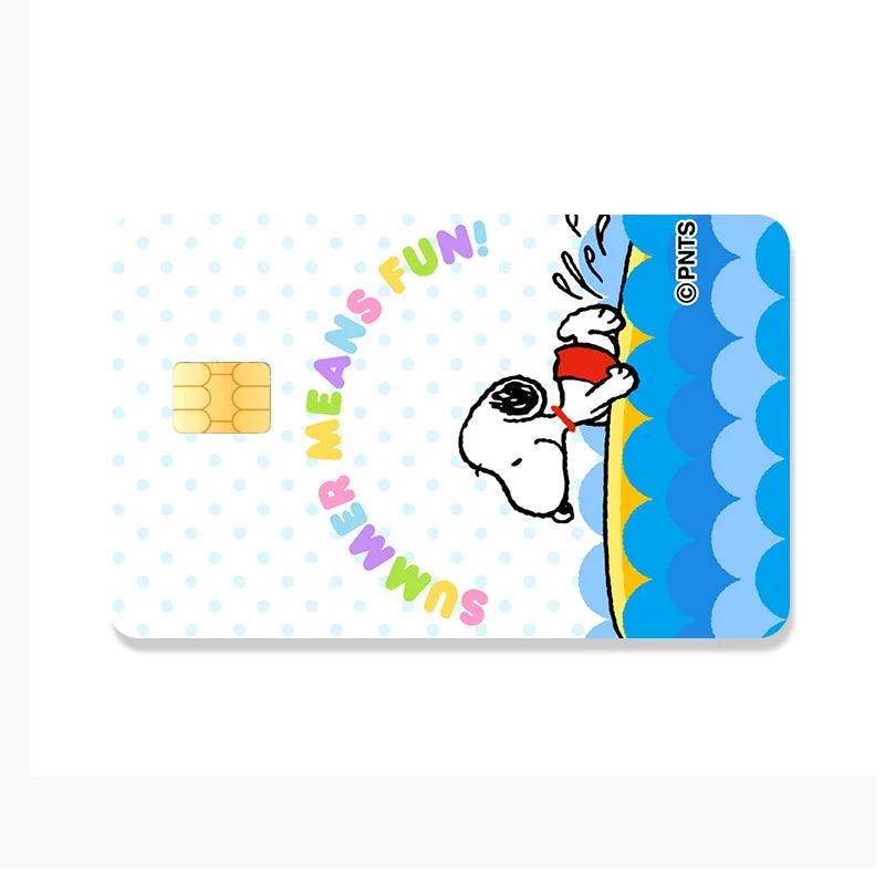 Snoopy Credit Card Debit Card Stickers DIY Anime Cartoon Waterproof Melody Poker Stickers Film Tape Skins Small Stacks - NTKSTORE