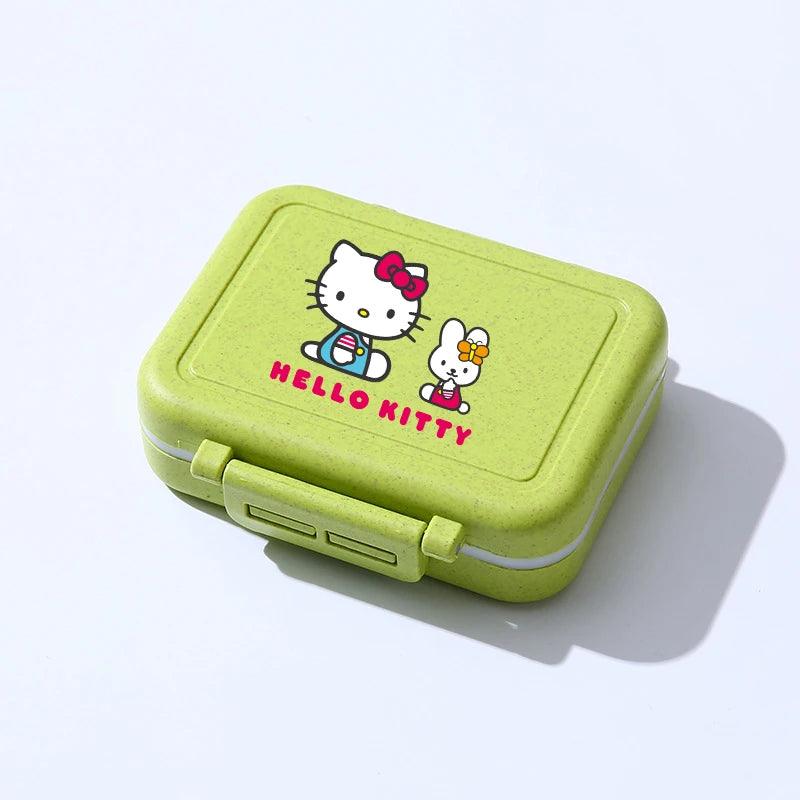 Sanrio Hello Kitty Mini Portable Pill Cases Moisture Proof Seal Ring Pills Organizer Case 3 Grids Travel Waterproof Pill Box - NTKSTORE