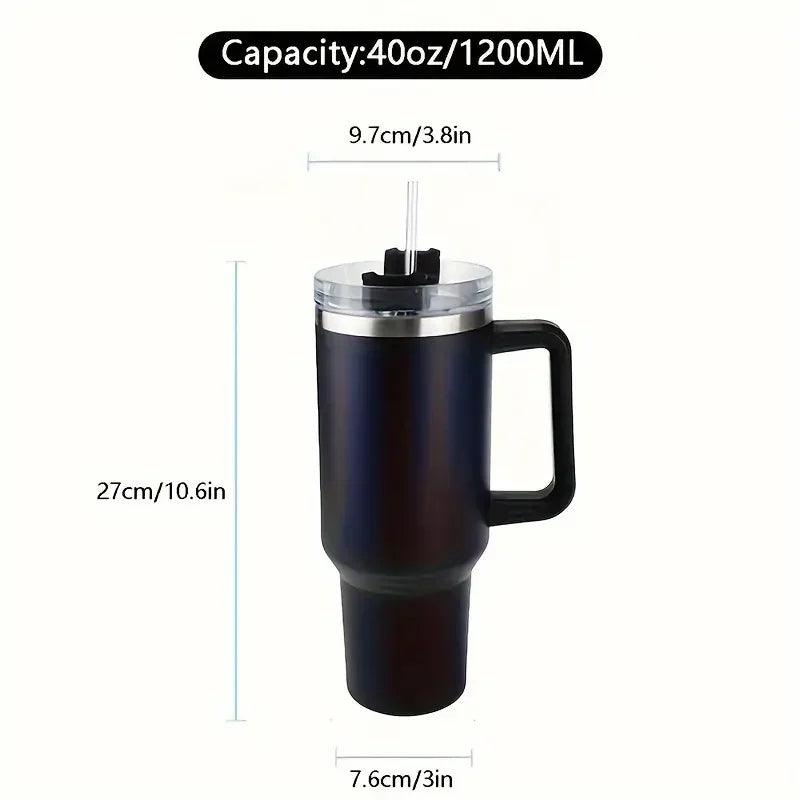 1PC Bingba Cup Car Large Capacity Portable Handle Cup Stainless Steel Insulation Cup Coffee Insulation Cup 40oz - NTKSTORE