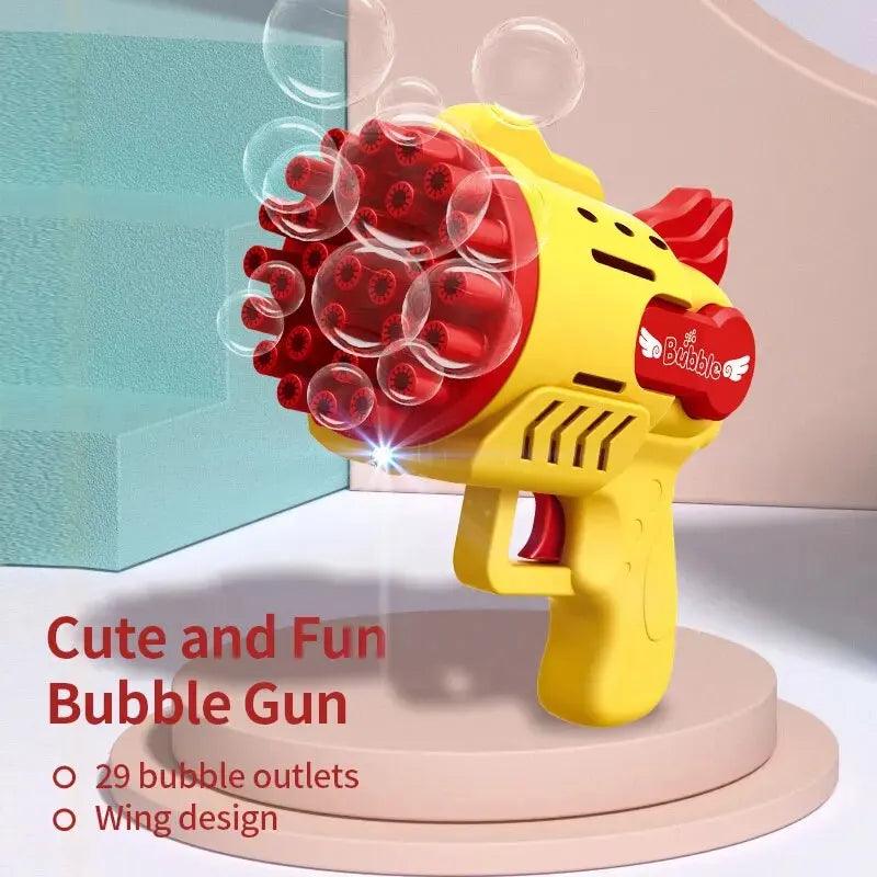 Light-Up Bubble Gun - 29-Hole Gatling Blaster for Boys & Girls 6-14 Years Old (Battery & Bubble Liquid Not Included) - NTKSTORE