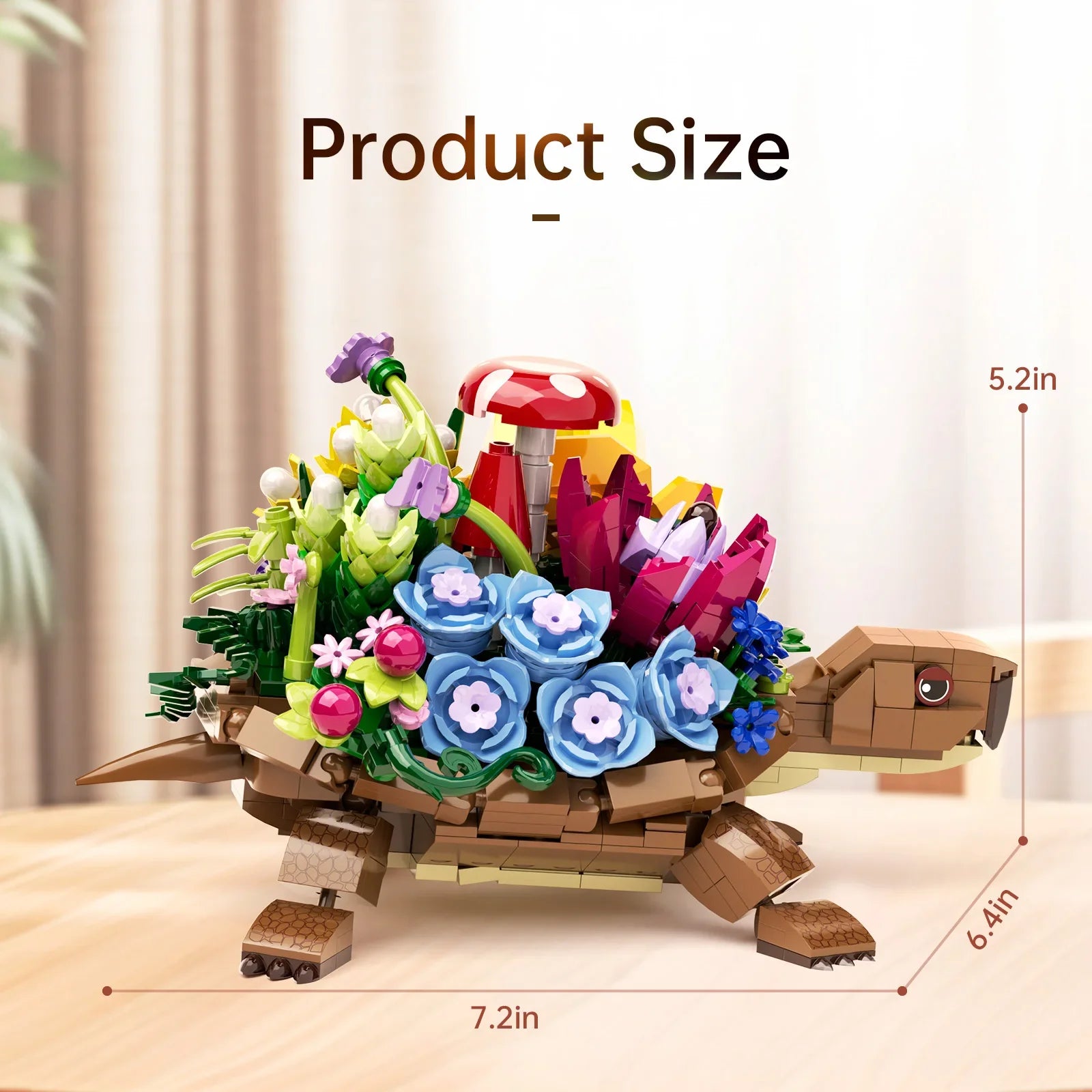 Turtlesed Plantered Flowered Potsed Building Blocks Set Animal Turtle Flower Planter Brick Building Toy for Children Gifts - NTKSTORE