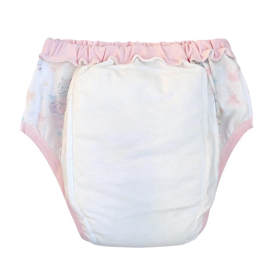 Pink dancing ballet bunny Waterproof Adult Baby Traning Pants DDLG Reusable Nappies Adult Aloth Diaper Potty Underweaer Panties - NTKSTORE