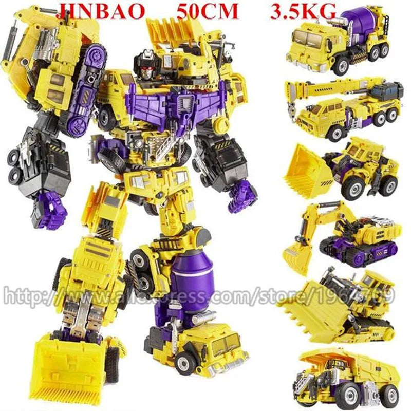 Jinbao 5 In 1 45 cm Big Transformation Predaking Toys Anime Devastator KO G1 Robot Action Figure Model Boy Children Kid Gift - NTKSTORE