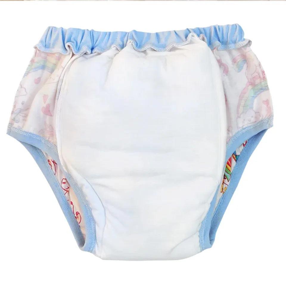 Blue rainbow unicorn Waterproof Adult Baby Traning Pants DDLG Reusable Nappies Adult Aloth Diaper Potty Underweaer Panties - NTKSTORE