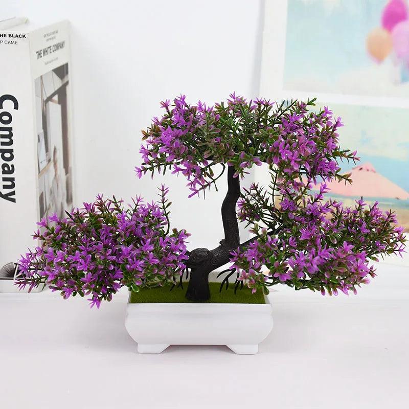 Artificial Plants Bonsai Small Tree Pot Fake Plant Flowers Potted Ornaments For Home Room Table Decoration Hotel Garden Decor - NTKSTORE