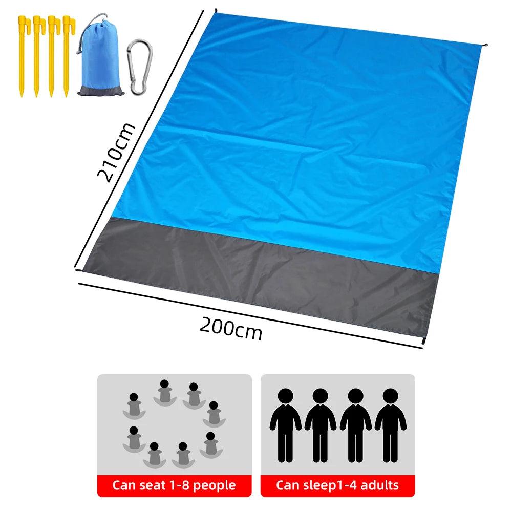 Waterproof Beach Mat Extra Large Outdoor Camping Mat Blanket Folding Sand Free Pocket Mattress Portable Lightweight Picnic Mat - NTKSTORE