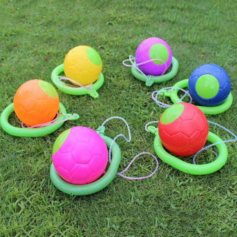 1PC Skip Ball Outdoor Fun Toy Ball Classical Skipping Toy Exercise coordination and balance hop jump playground may toy ball - NTKSTORE