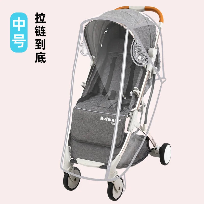 Baby Stroller Rain Cover Rain Cover Raincoat Windshield Cover Perambulator Winter Canopy - NTKSTORE