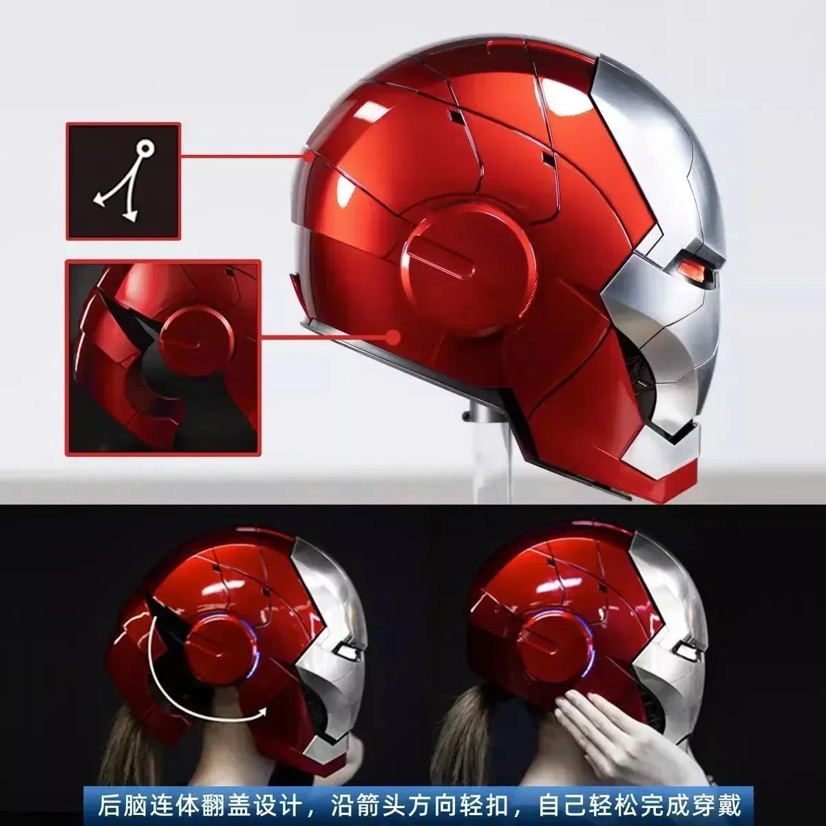 Iron Man Mk5 Helmet War 1:1 Machine Avengers Cosplay Electric Open Close Chinese English Voice Remote Control Birthday Toy Gifts - NTKSTORE