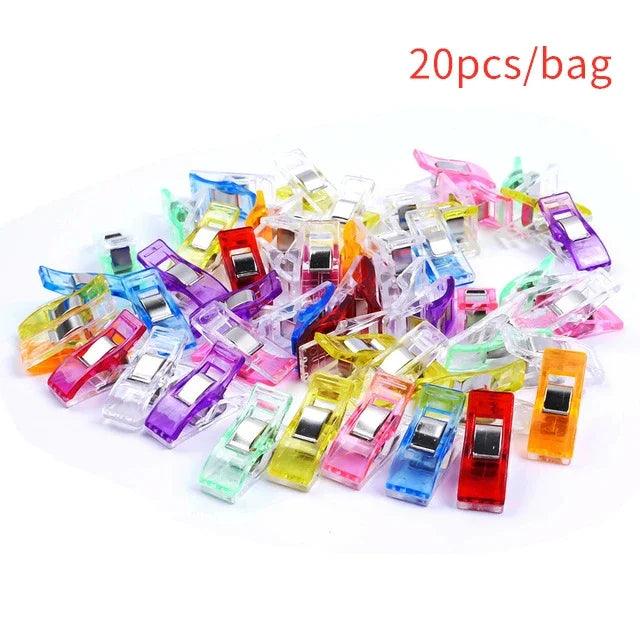 20/50/100PCs Sewing Clips Plastic DIY Crafting Crocheting Knitting Clothing Clips Assorted Colors Craft Securing Quilting Clip - NTKSTORE