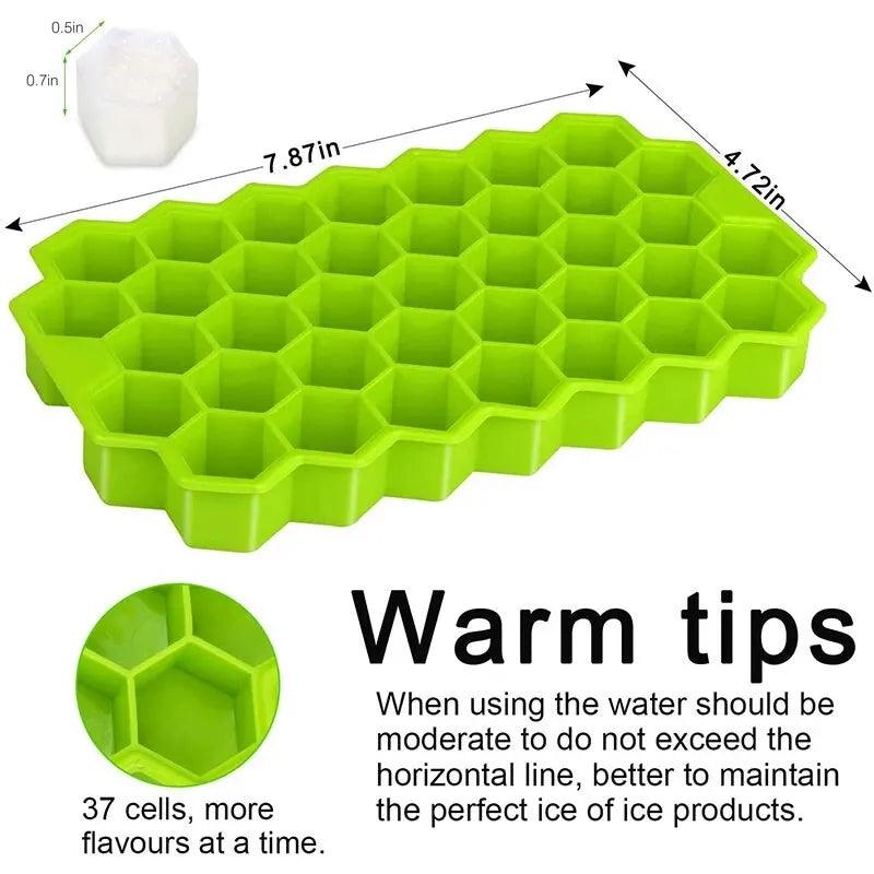 1pcs Honeycomb 37 Lattice Cube Tray Maker Without Lid DIY Ice Mold - NTKSTORE