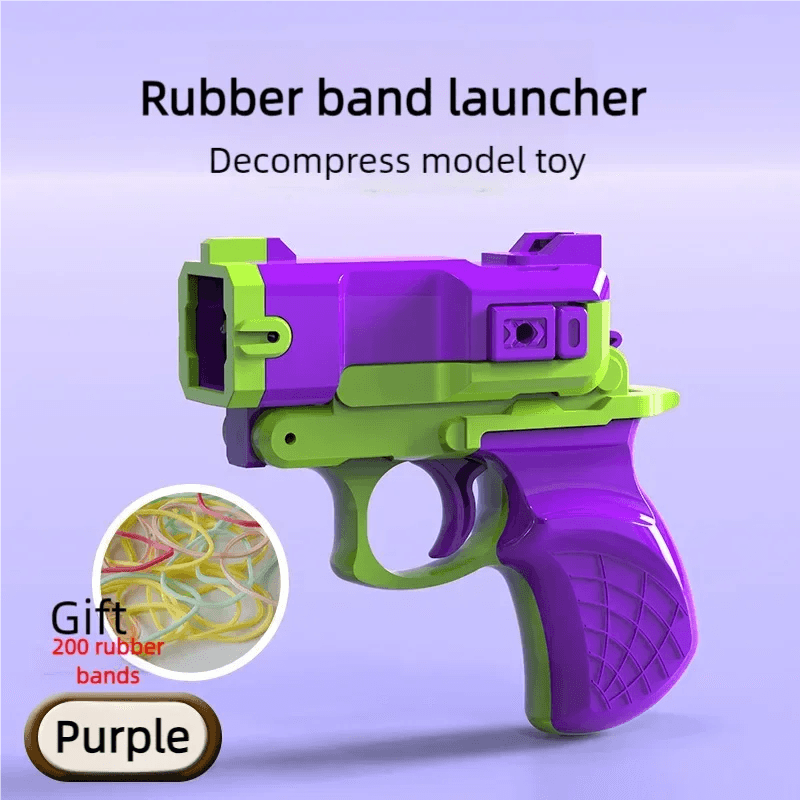 Rubber Band Gun Fidget Toys for Adults 3D Printed Mini 1911 Elastic Band Launcher Pistol Toys Decompression Gift - NTKSTORE