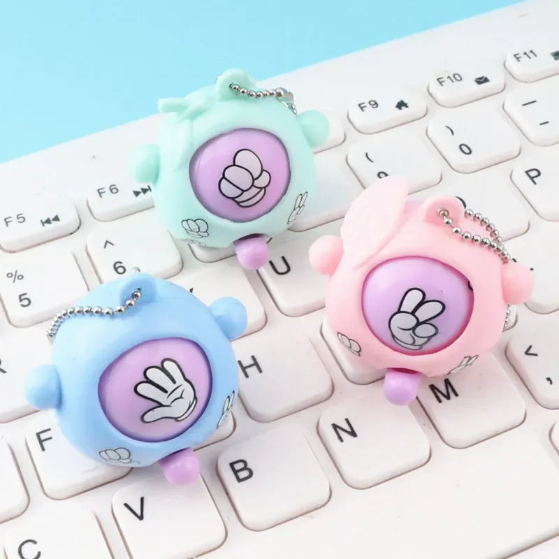 1/10Pcs Fun Rock-Paper-Scissors Key Chain for Kids, Pendant mini Toys Children's game interactive props Funny Gift