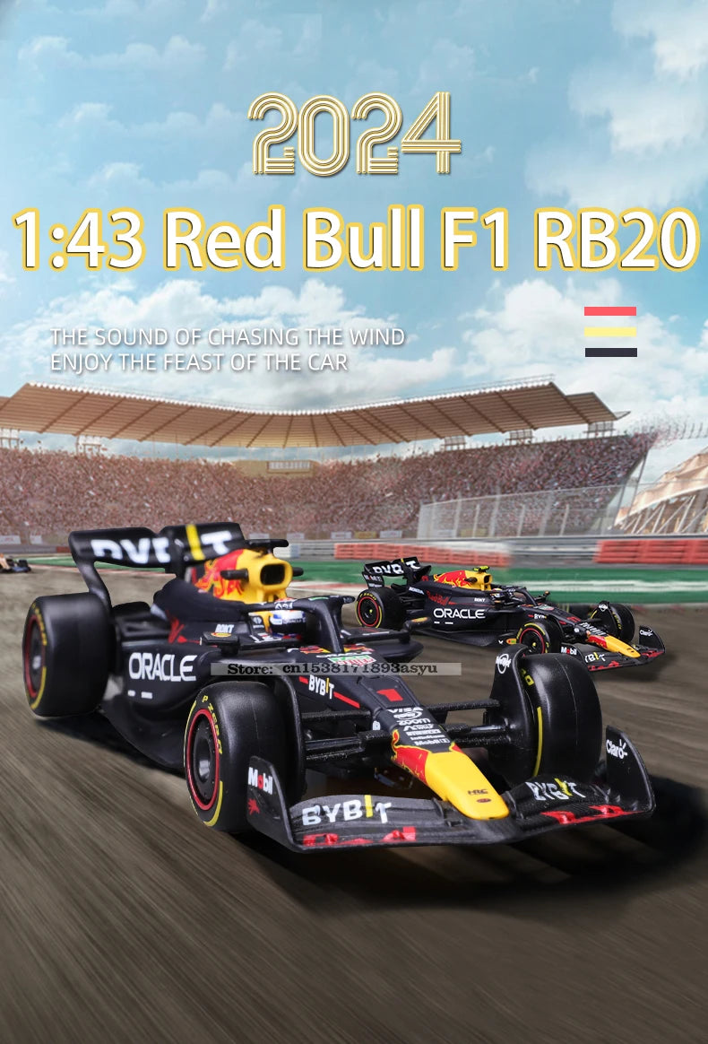 Bburago 1:43 F1 Red Bull Racing TAG Heuer RB20 2024 #1 Verstappen #11 Perez Alloy Car Die Cast Model Toy Collectible SF24