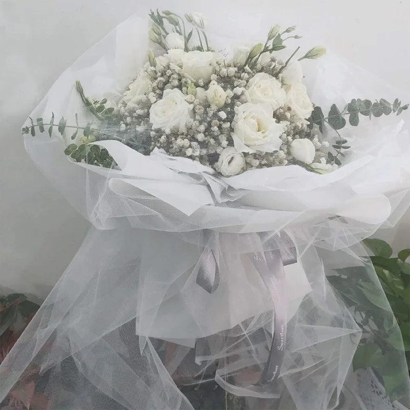 5/10M Sheer Crystal Wedding Tulle Roll Organza Fabric For Wedding Birthday Party Backdrop Decor DIY Wedding Organza Chair Sashes - NTKSTORE