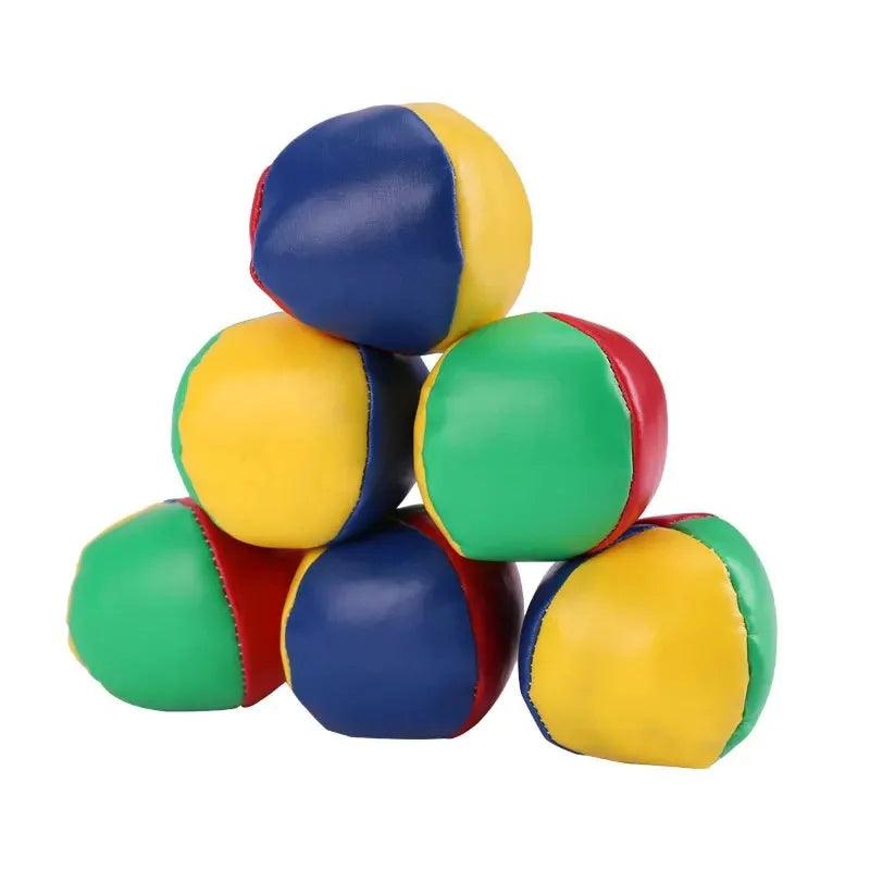 PVC juggling balls filled with leather sandbags 3/6 juggling balls set circus balls 4 panel colors children's outdoor sports toy - NTKSTORE