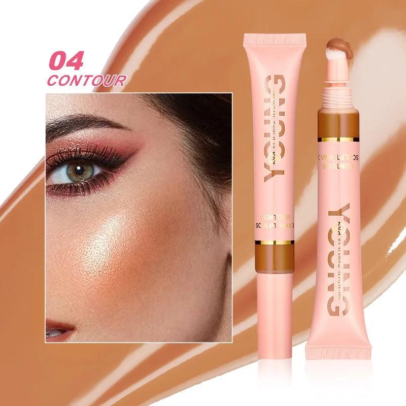 Liquid Air Cushion Highlight Blush Stick Contour Pearlescent Delicate Shimmer Stick Powder Blusher Liquid Skin-friendly Makeup - NTKSTORE