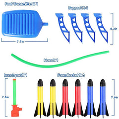 Kid Air Rocket Foot Pump Launcher Outdoor Air Pressed Stomp Soaring Rocket Toys Child Play Set Jump Sport Games Toy For Children - NTKSTORE