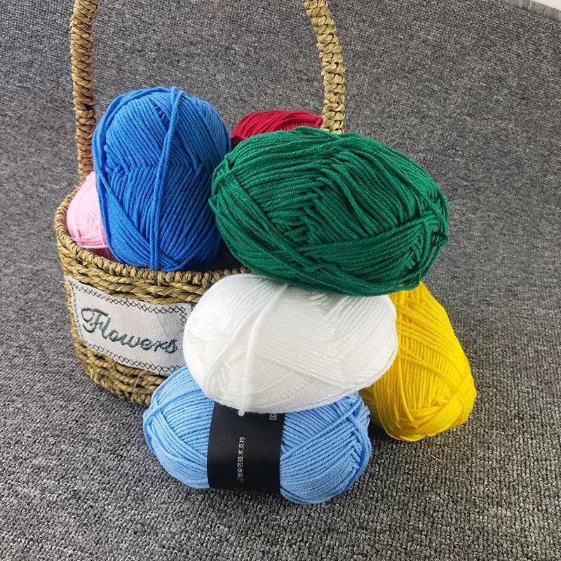 40-50g/Set 4ply Milk Cotton Knitting Yarn Needlework Dyed Lanas For Crochet Craft Sweater Hat Dolls At Low Price - NTKSTORE