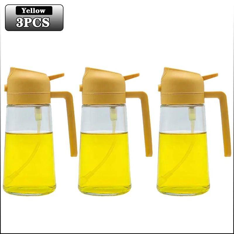 2in1 500ml Glass Spray Oil Sprayer Bottle Spray Oil Dispenser Oil Jar Cruet BBQ Kitchen Baking Roasting Picnic Kitchen Tool - NTKSTORE
