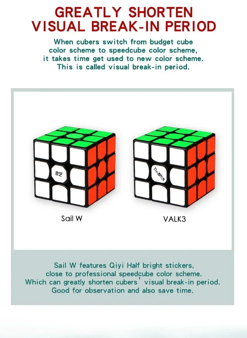 [Picube] QiYi Sailing W 3x3x3 QiHang W Speed Magic Cube Black Professional 3x3 Cube Puzzle Educational Toys For Kids Gift - NTKSTORE