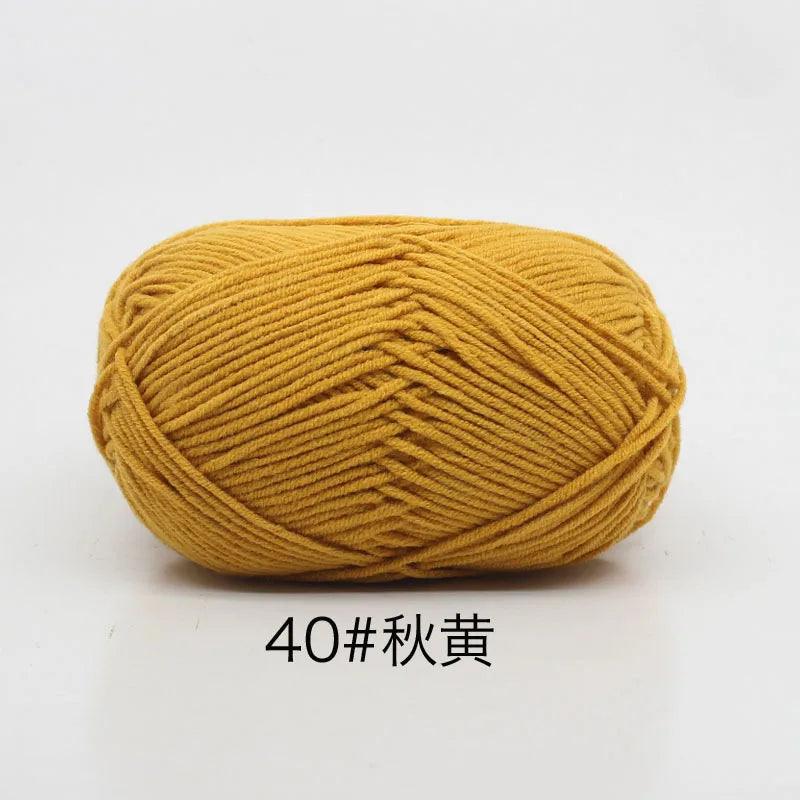 40-50g/Set 4ply Milk Cotton Knitting Yarn Needlework Dyed Lanas For Crochet Craft Sweater Hat Dolls At Low Price - NTKSTORE