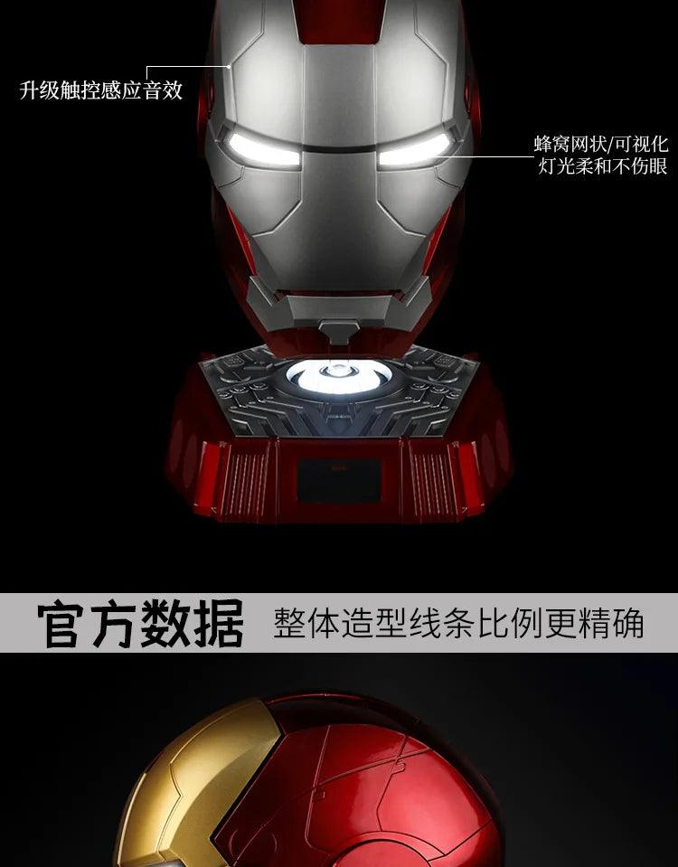 Hot 60cm Iron Man 1:1 Cosplay Helmet Marvel Avengers Light Led Ironman Mask Action Figure Model Toy Child Adult Christmas Gift - NTKSTORE