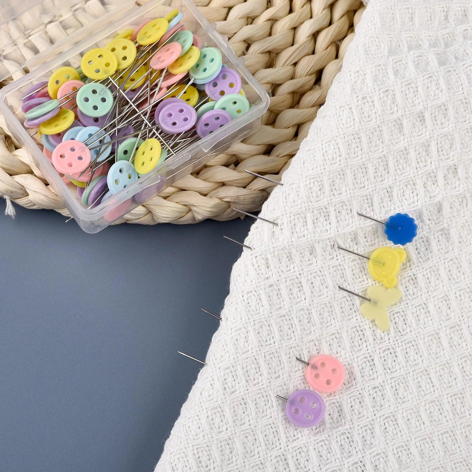 New Dressmaking Pins Embroidery Patchwork Tools Fixed Pin Button Pin Patchwork Pin For Sewing Positioning And DIY 50pcs/100pcs - NTKSTORE