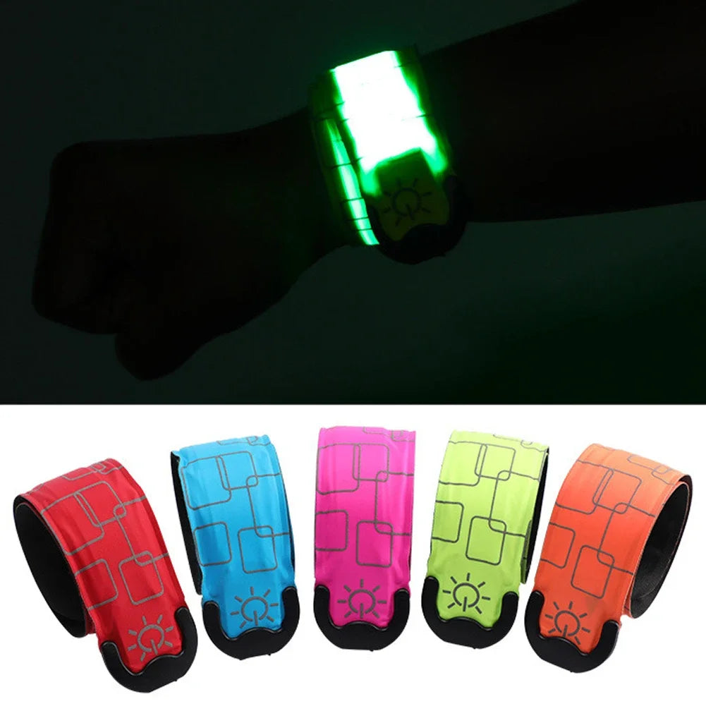 LED Wrist Band High Brightness Decorative Rechargeable LED Slap Glowing Night Running Armband Bracelet for Outdoor Sports Party